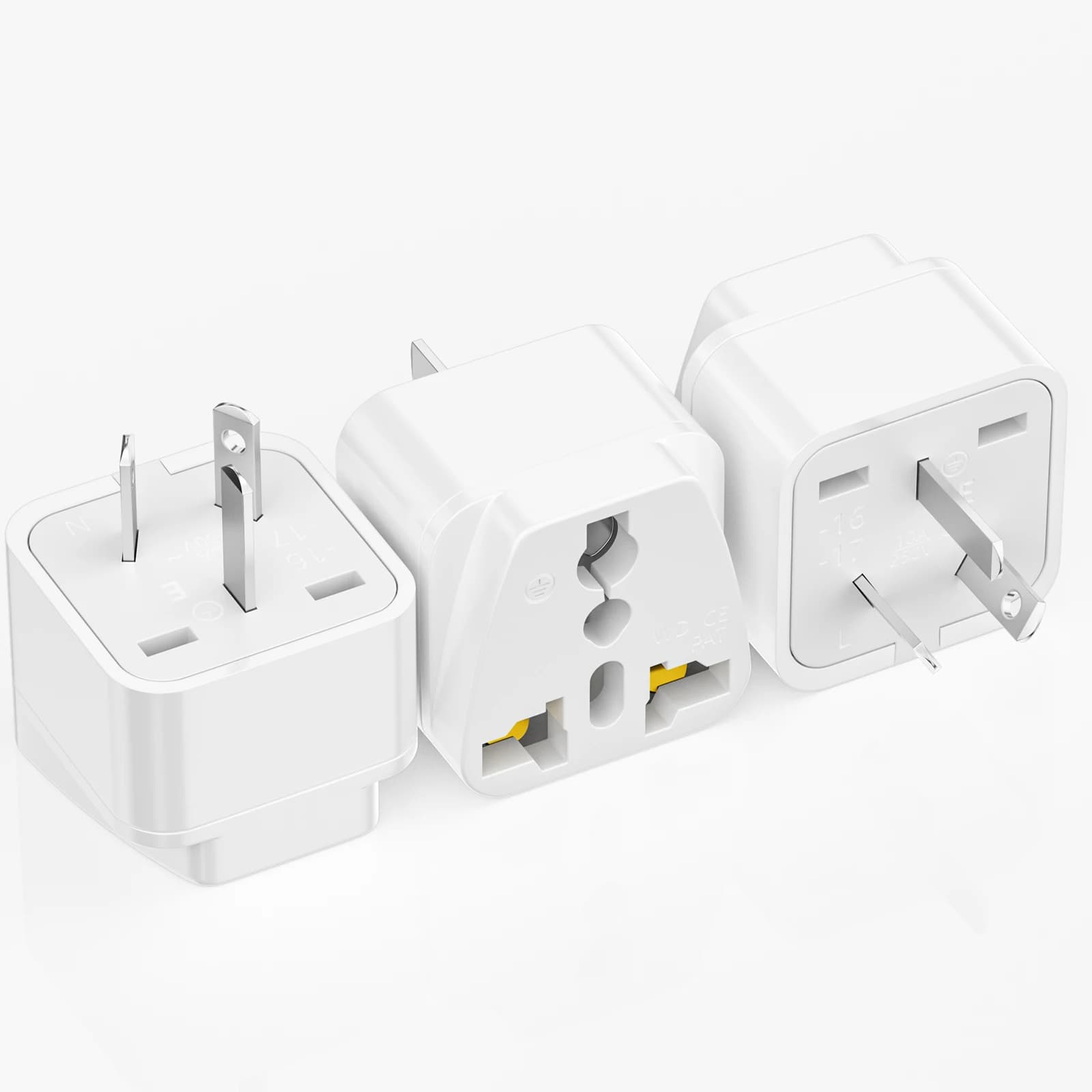 Adaptateur de prise universel de voyage, 3 pièces, US, italie, royaume-uni, ue vers AU, australie, n