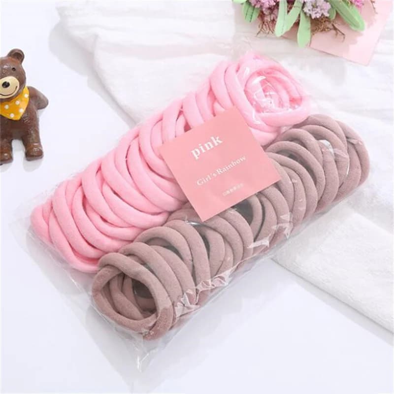50pcs noir élastique bandeau de cheveux ligues cravates Colets chouchous ressorts gomme accessoire p