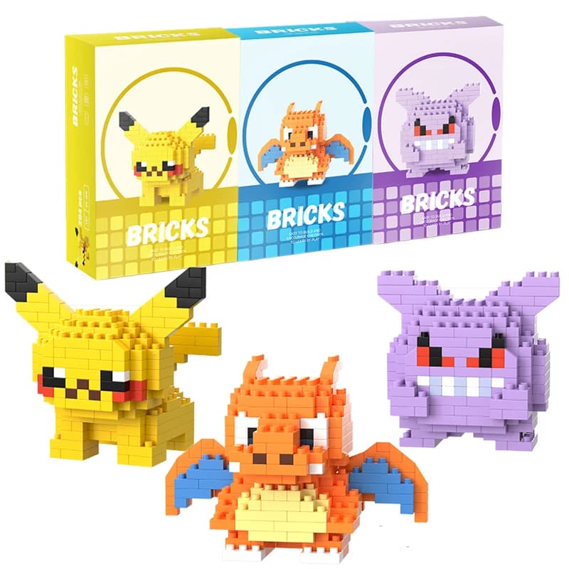 Blocs de construction Pokémon Gengar, personnage de dessin animé, modèle Pikachu Charizard, cadeaux 