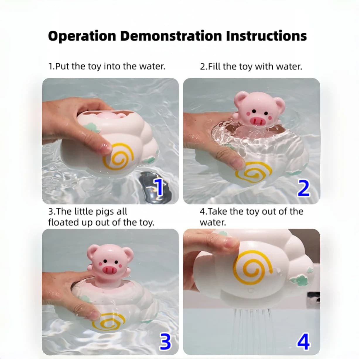 Jouet de bain pour bébé, bain mignon, pulvérisation d'eau, nuages, douche, jouet de bain pour enfant