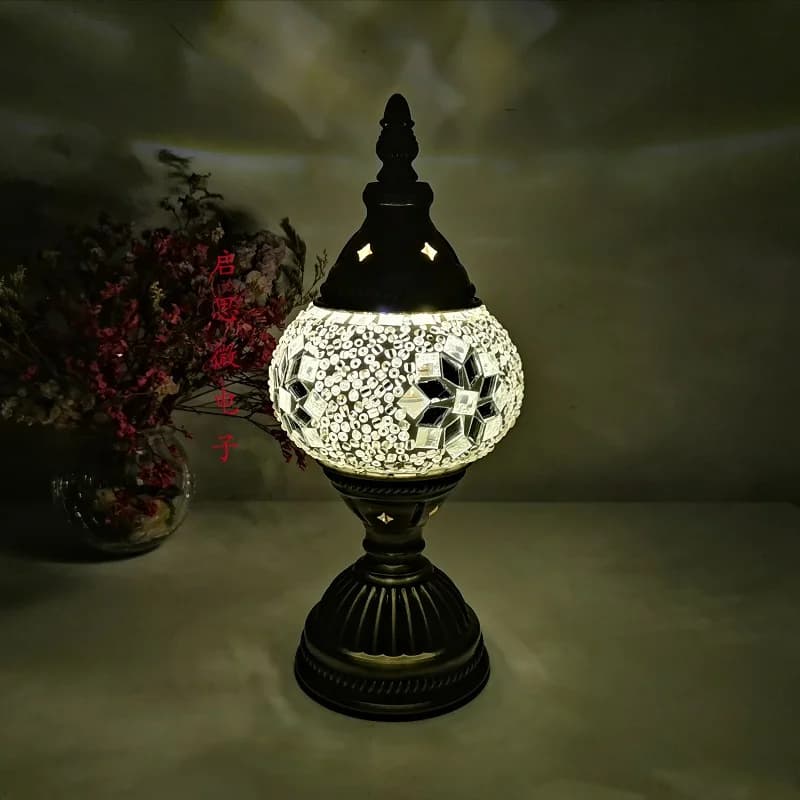 Lampe De Table en mosaïque Vintage Art déco fabriqué à la main Lamparas De Mesa mosaïque verre lit l