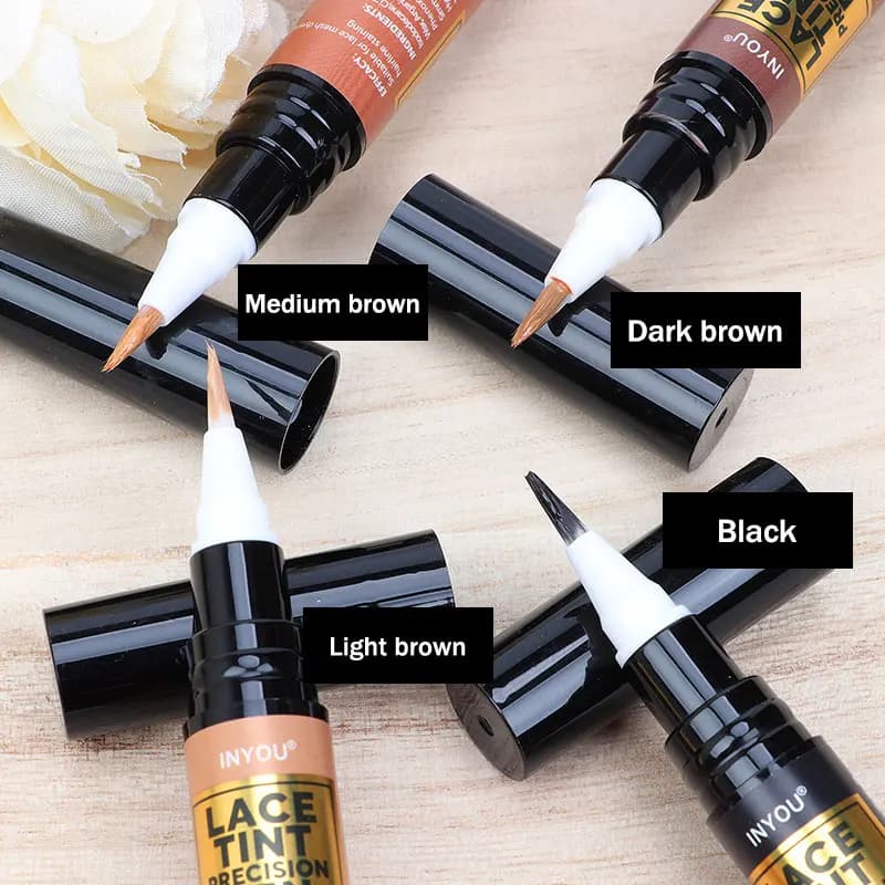 Stylo de teinte de dentelle teinté stylo de séparation de précision noir moyen foncé brun clair 5Ml 