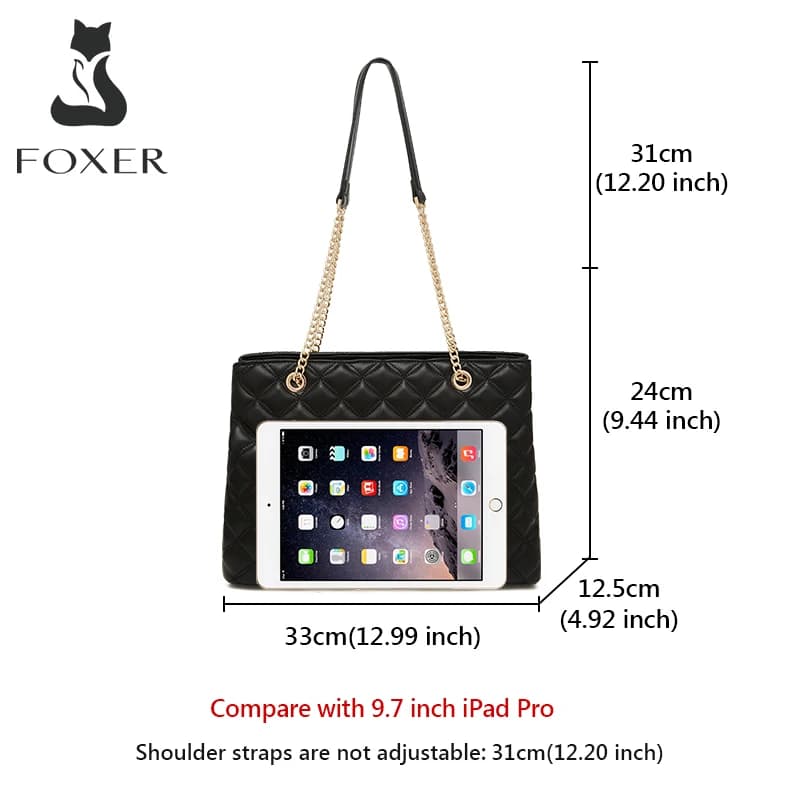 FOXER femmes mode matelassé sac à bandoulière femme classique sous les bras sac Vintage dame Simple 