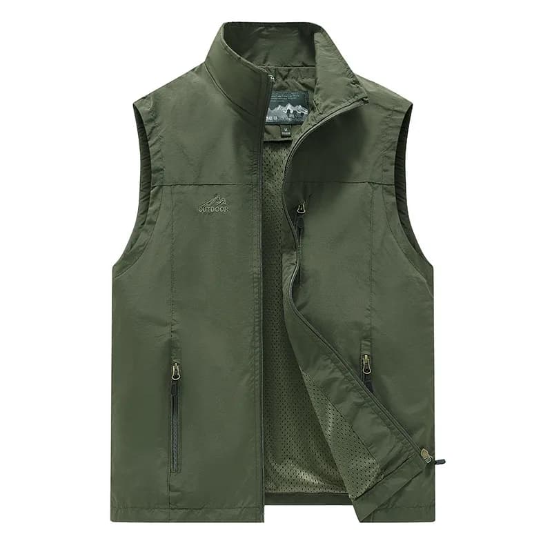 FGKKS printemps nouveaux hommes gilet loisirs de plein air couleur unie gilet jeune d'âge moyen phot
