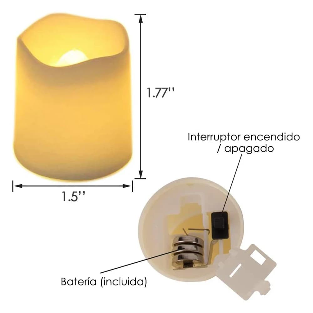 24 pièces/ensemble bougie LED sans flamme souhaitant créatif LED bougie chauffe-plat blanc chaud san