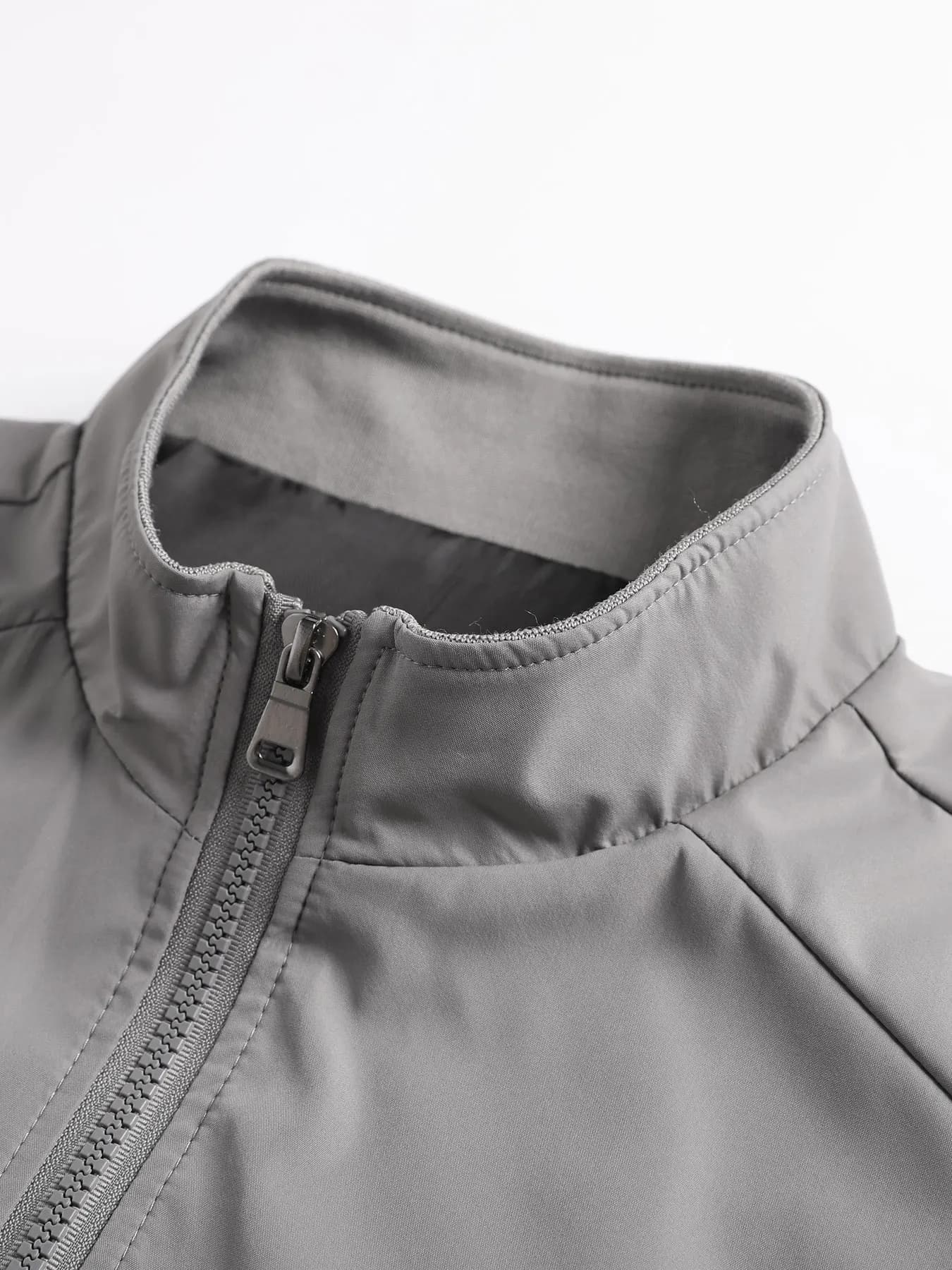 Veste Cardigan fine et décontractée pour hommes, couleur unie, col montant, pour Sports de plein air