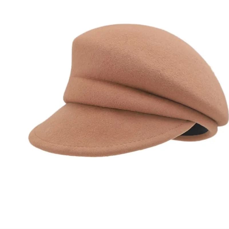Chapeau de journal en laine asymétrique haut de gamme pour femmes, chapeau octogonal d'automne et d'