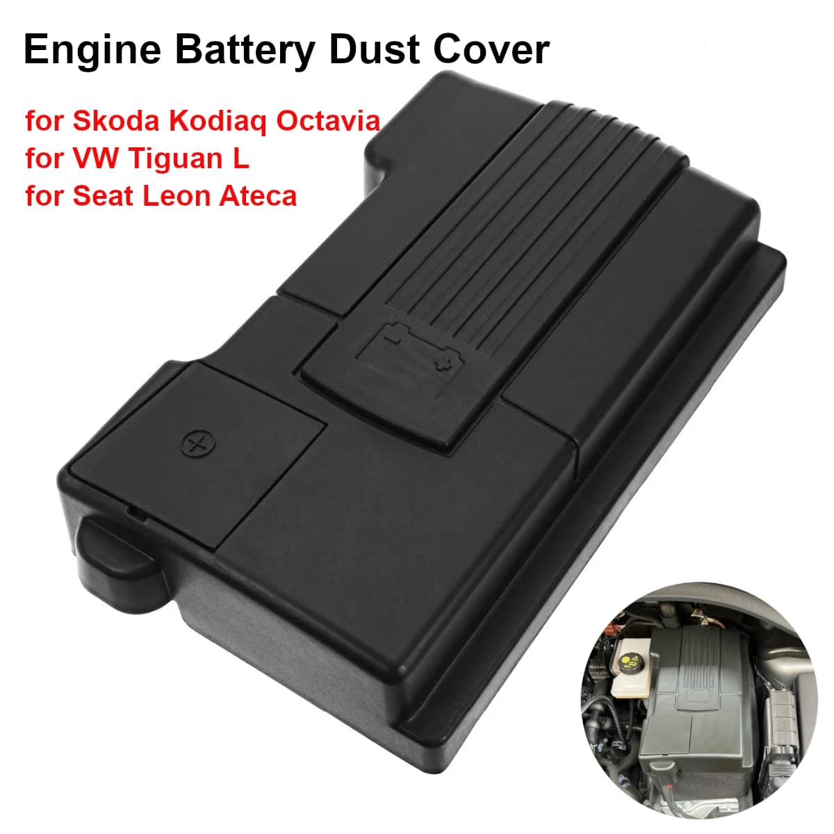 Couvercle anti-poussière pour batterie de moteur de voiture, coque de protection étanche pour Skoda 