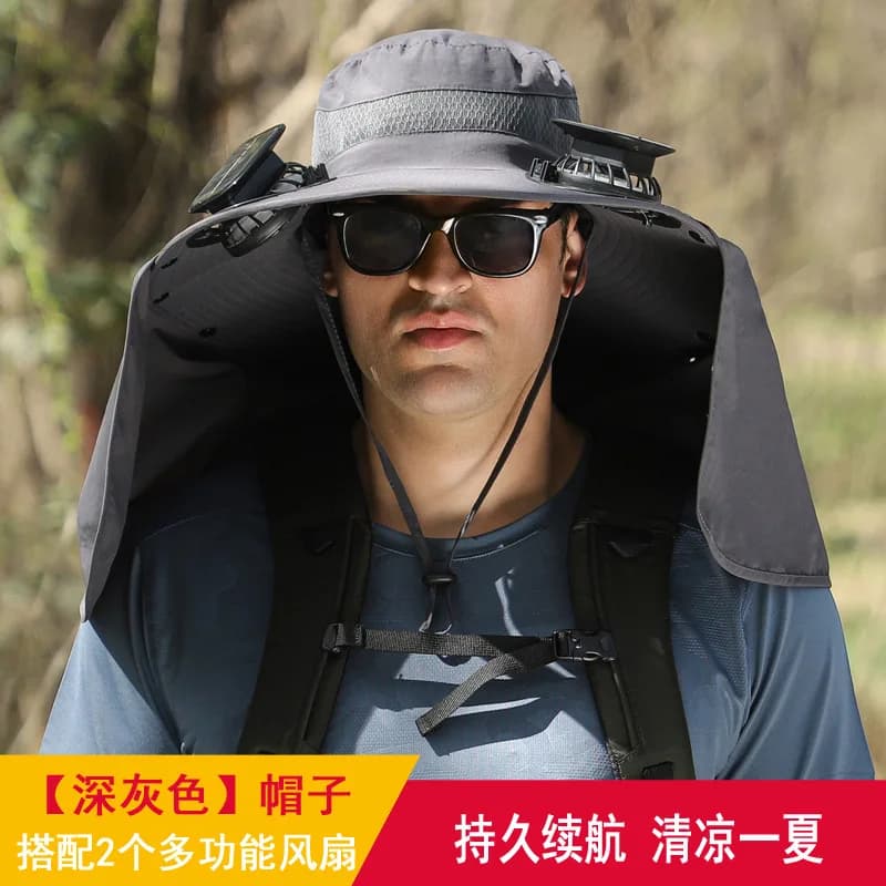 Sombrero-Grand chapeau imperméable pour homme, châle, crème solaire, protection du cou, bord, extéri