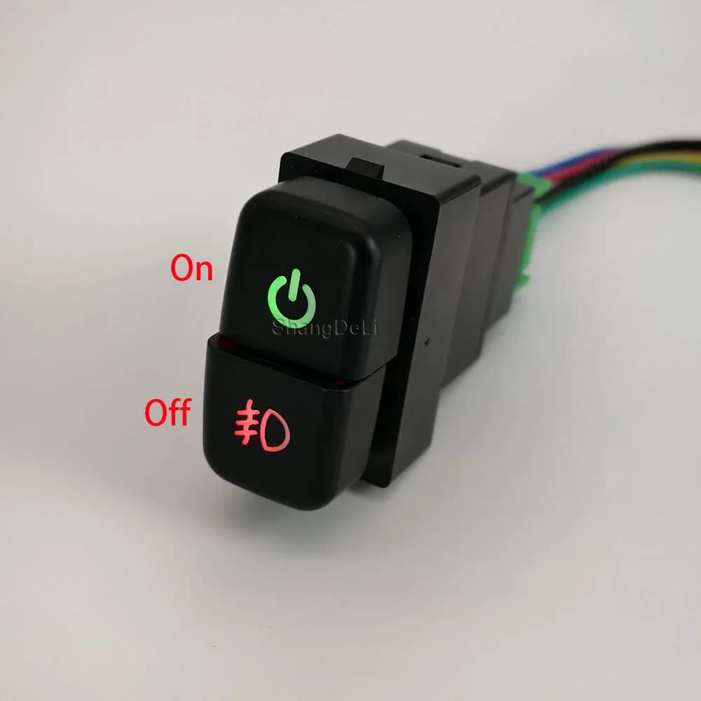 Interrupteur LED rouge à double clé, antibrouillard, bouton DRL pour Mitsubishi Pajero V73 V93 Lance