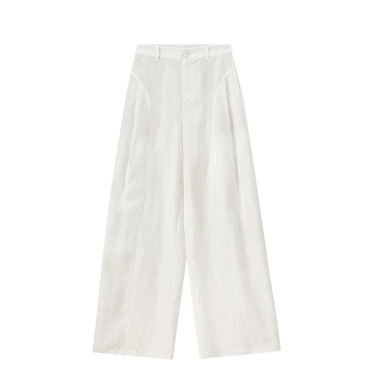 Pantalon blanc pour femme SENTUBILA, mélange lin et lyocell, coupe large, tendance printemps 2026, t
