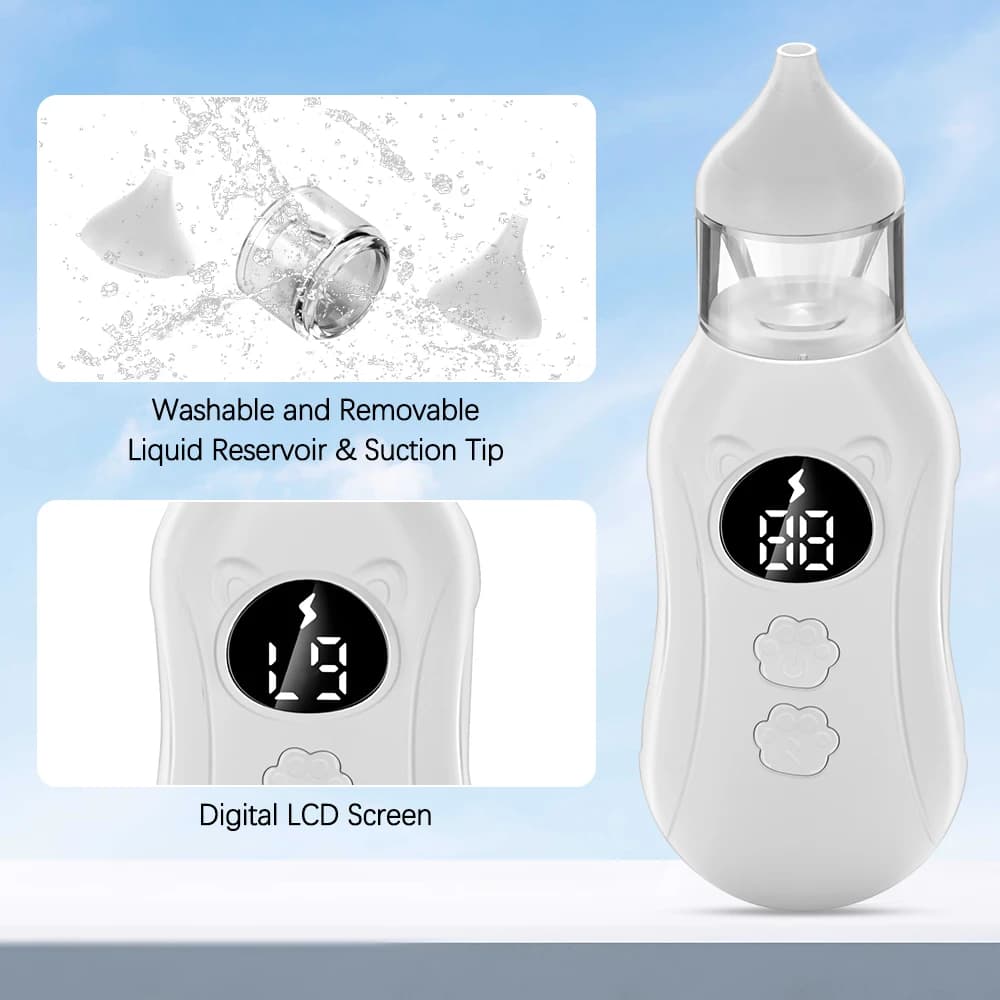 Aspirateur Nasal électrique pour bébé, à faible bruit, 9 niveaux d'aspiration, nettoyeur de nez Rech