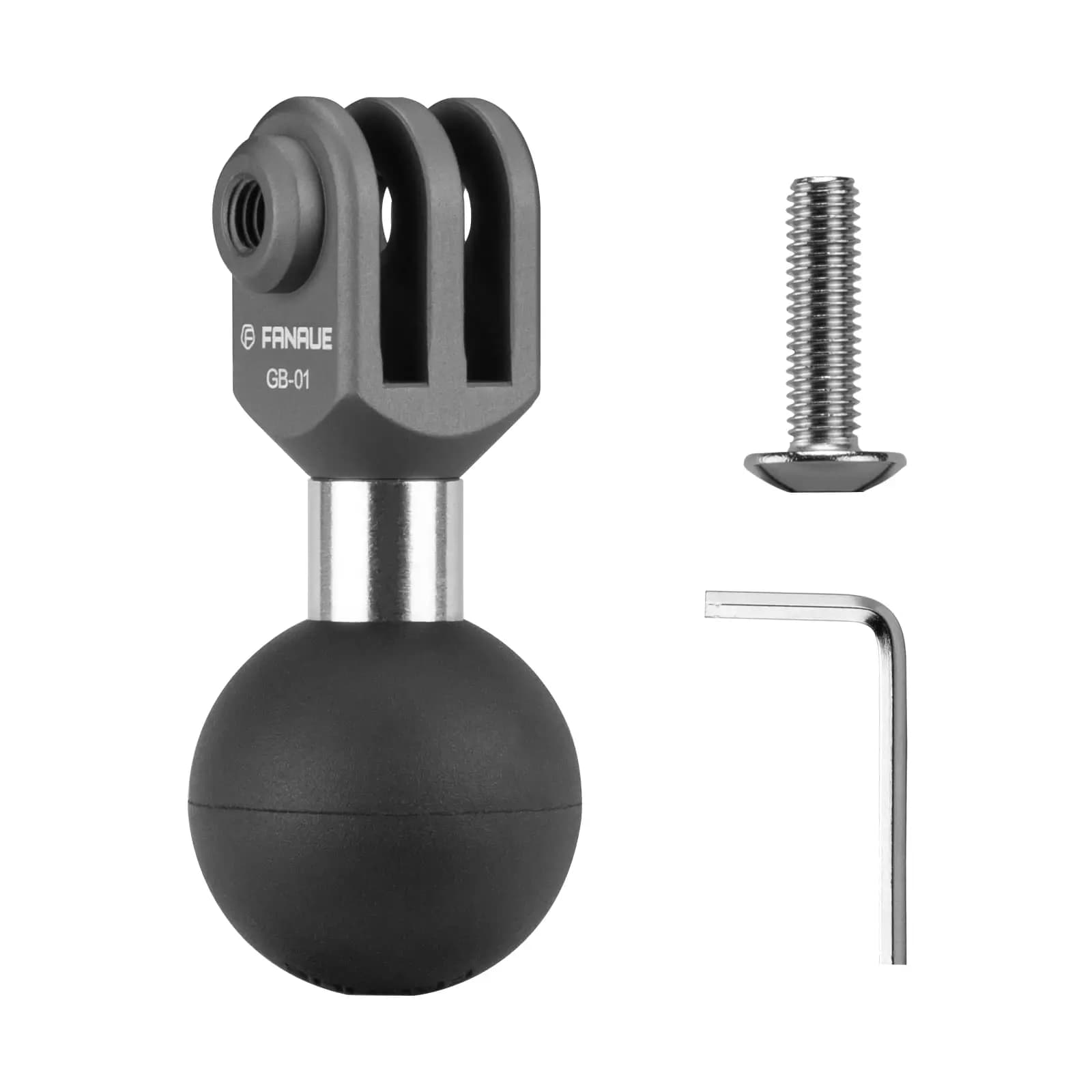 FANAUE 1 pouce adaptateur de montage à rotule en alliage d'aluminium pour Go Pro 10 9 8 7 6 5 caméra
