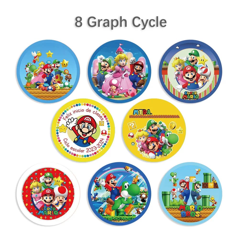 500 pièces Super Mario Bros rouleau autocollants Anime dessin animé bricolage étiquette bagages Graf