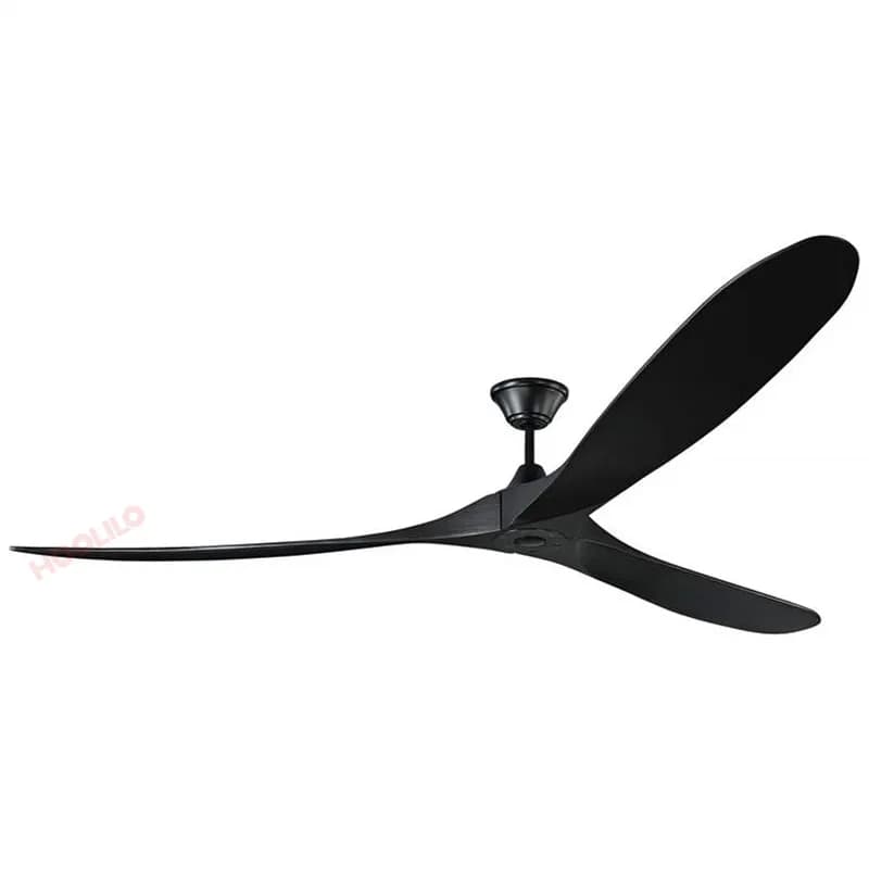Ventilateur de plafond en bois de grande taille avec télécommande, lumières LED, moteur à courant co