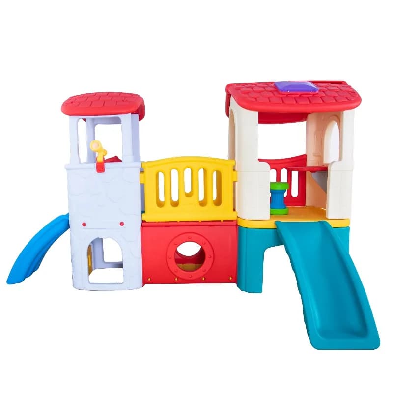 Aire de jeux intérieure en plastique pour enfants, maisonnette avec toboggan, jouets pour la maison,