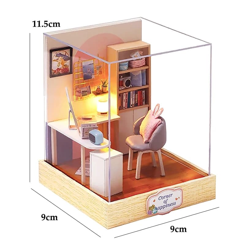 Mini maison de poupée en bois pour chaton, Kits de construction de maquettes, jouet, Kit de maison, 