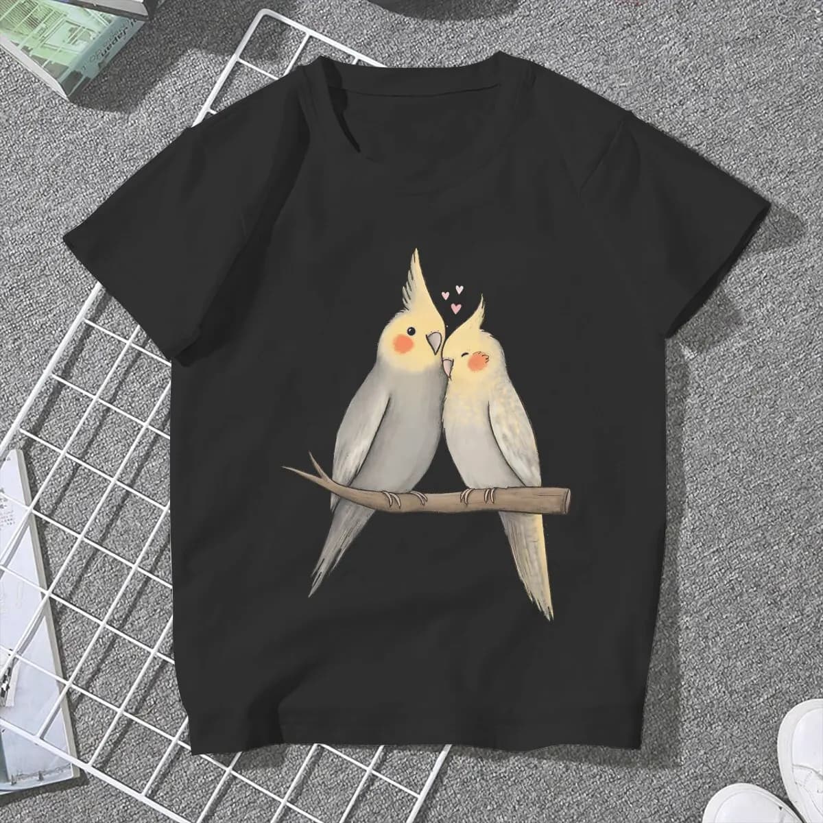 Cockatiel câlin t-shirt pour filles perroquet oiseaux animal de compagnie Y2k t-shirts Harajuku dame