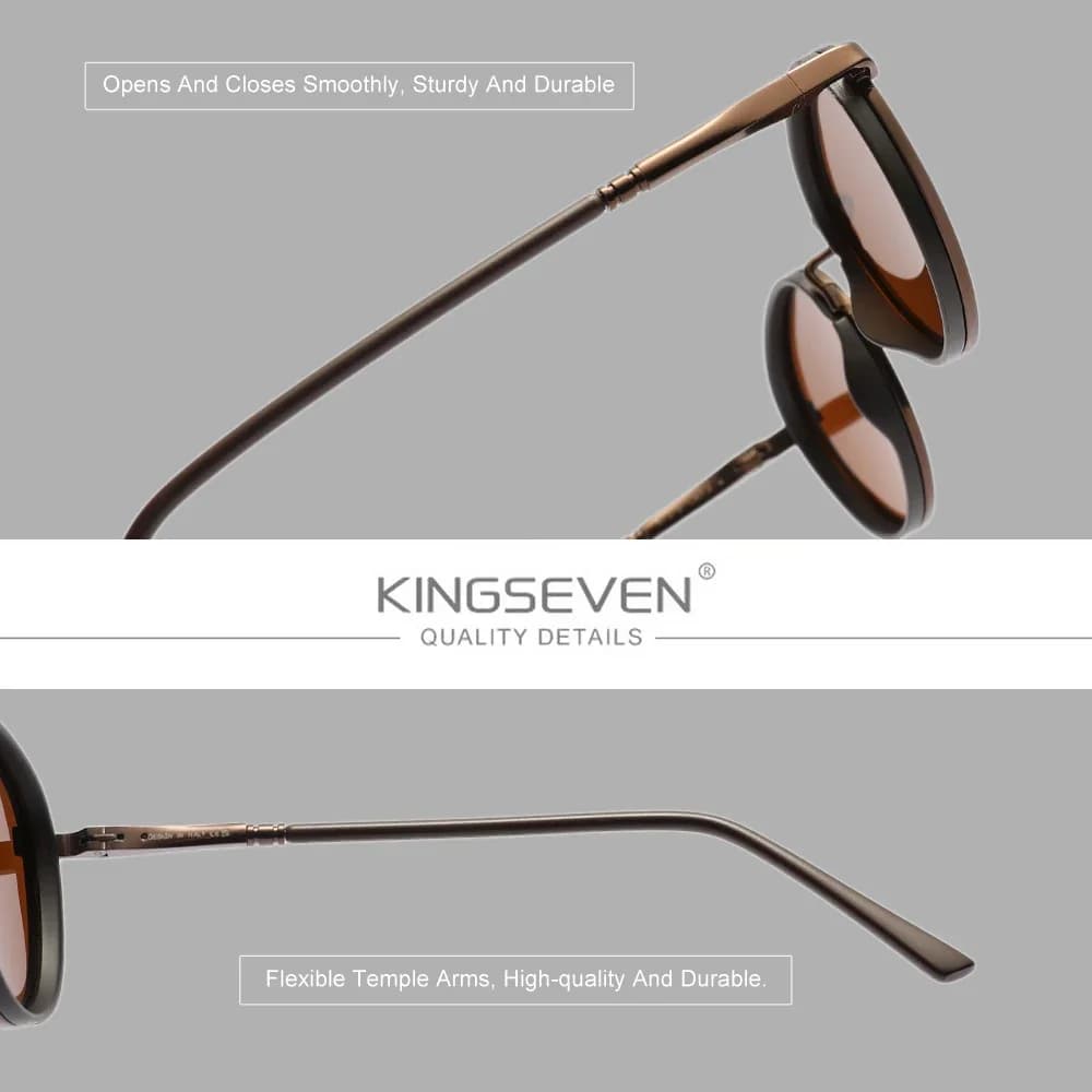 Lunettes de soleil à monture ronde décontractée pour hommes et femmes, polarisées UV400, de luxe rét