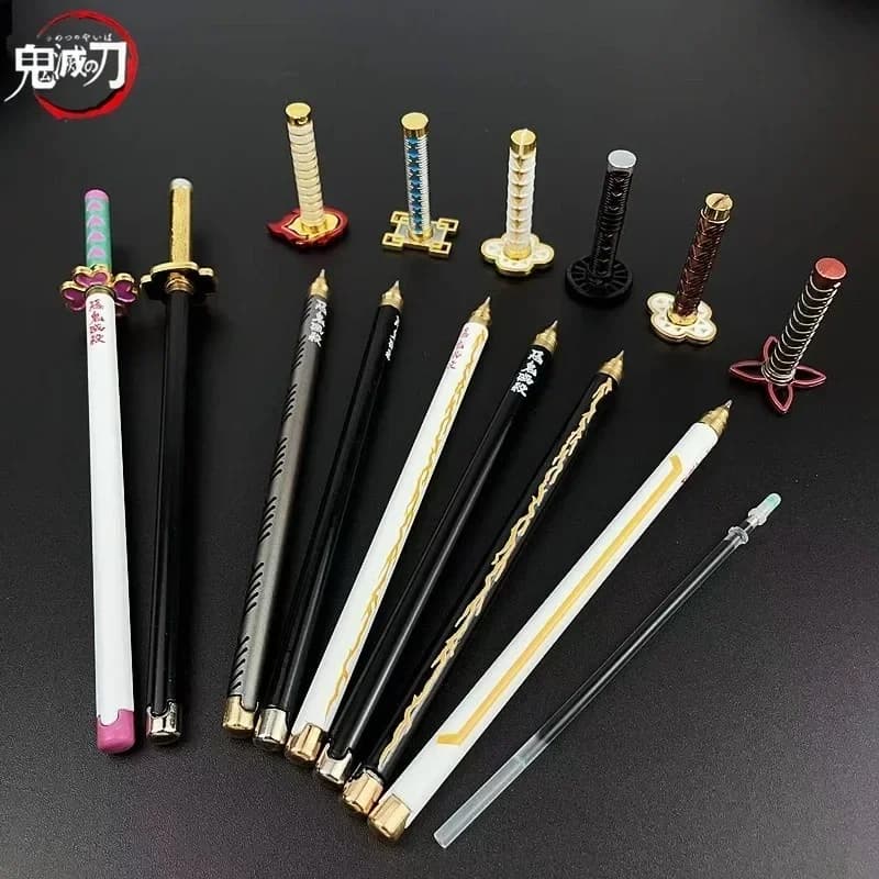 Stylo à bille en alliage Mitsuri Shinobu Tanjiro, 20cm, taille réelle, accessoires de personnages d'