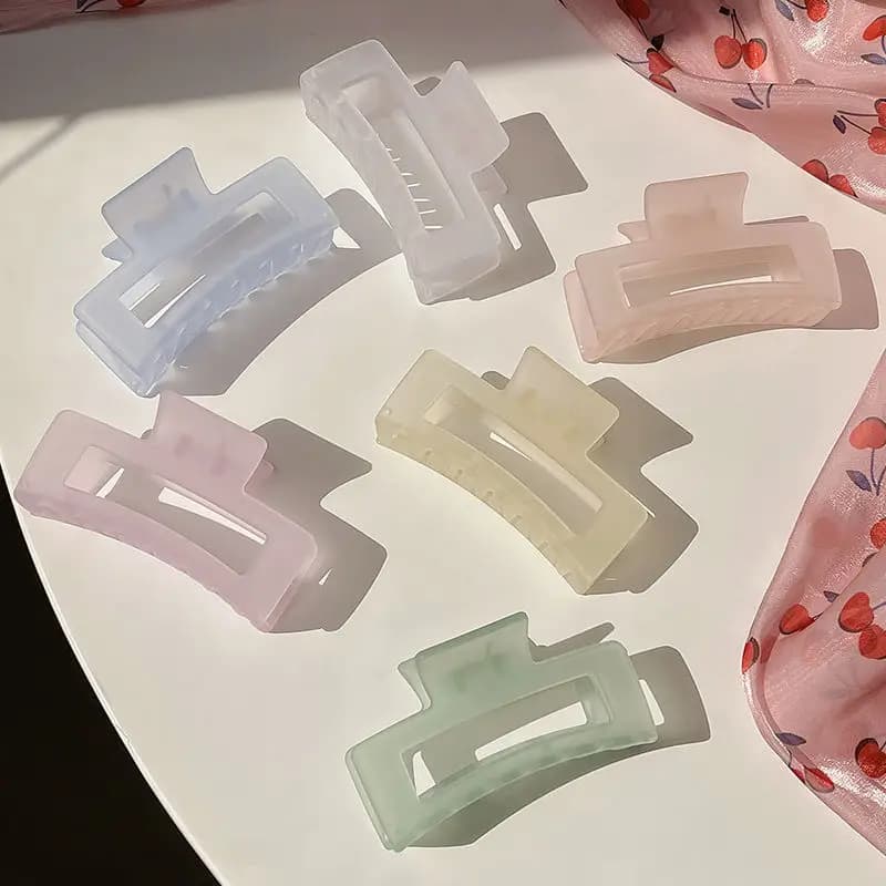 Nouvelles pinces à cheveux rectangulaires transparentes givrées élégantes pour femmes, pinces à chev