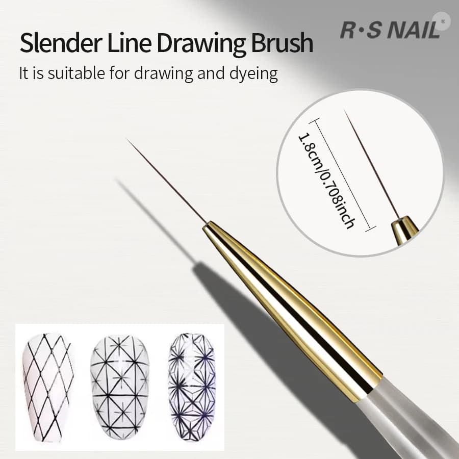 RSNACanon-Pinceaux à Ongles pour Nail Art, Stylo de Peinture à Rayures Françaises, Long Dessin Mince
