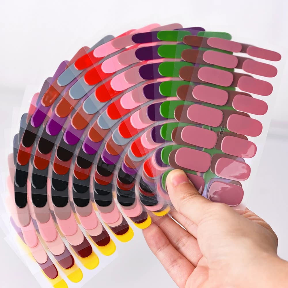 Enveloppes semi-durcies pour ongles en Gel rapide, autocollant solide pour ongles, couverture complè