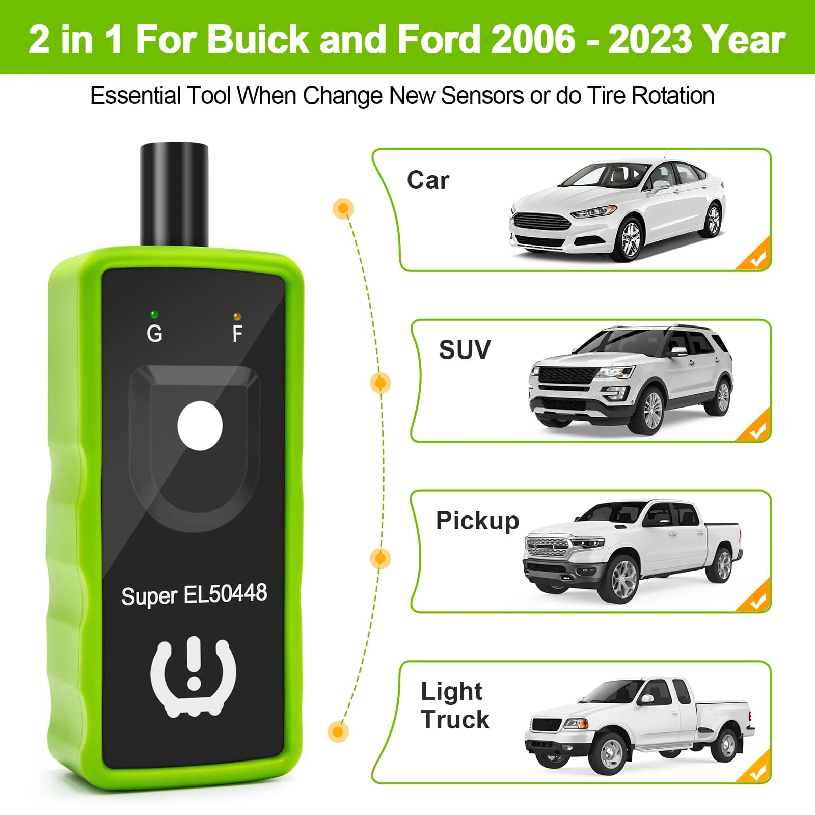 Outil de réapprentissage TPMS de voiture 2 en 1, Super EL50498, système de surveillance automatique 