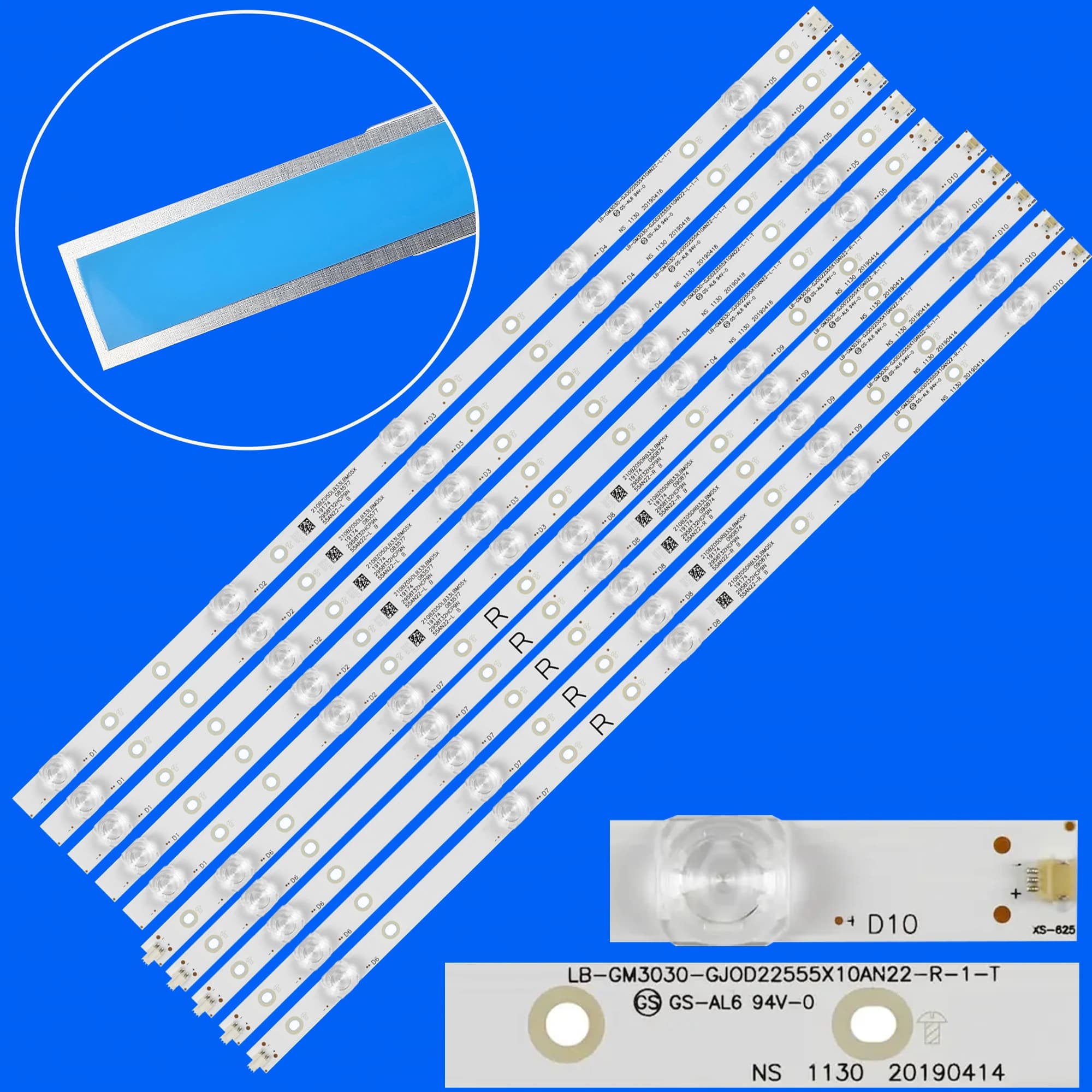 Bande de rétro-éclairage LED pour 55pus7304 55pus6704 55PUS7394 55PUS7504 55PUN6784/61 55PUS6814 LB-