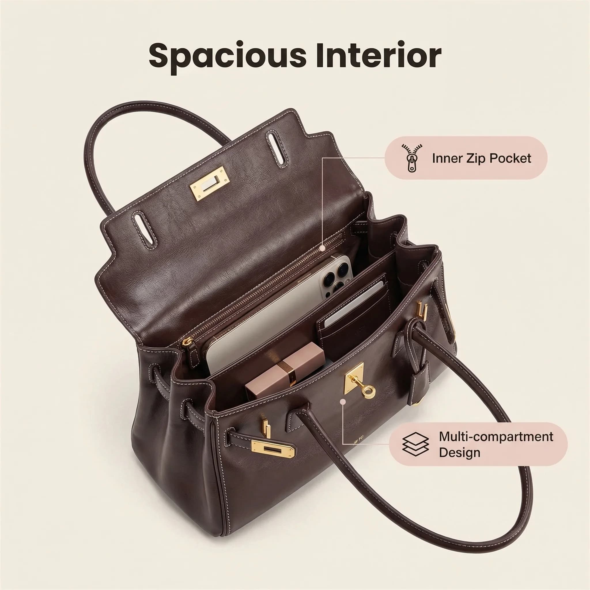 Sac sous le bras JW PEI Yara pour femme, sac à main tendance en cuir souple avec boucle de verrouill