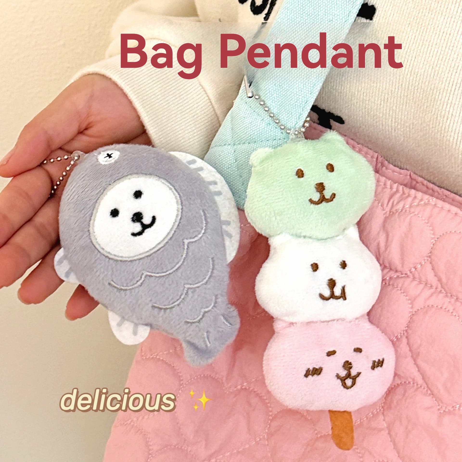 1/3 pièces pendentif alimentaire mignon créatif en peluche pendentif sac porte-clés pendentif décora