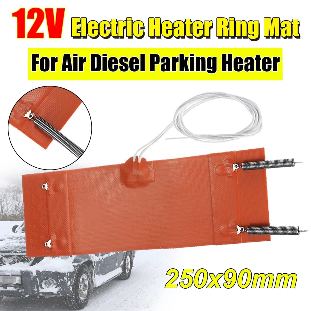 Filtre à carburant diesel 12V 250x90mm, coussin chauffant en silicone pour réservoir de carburant Au