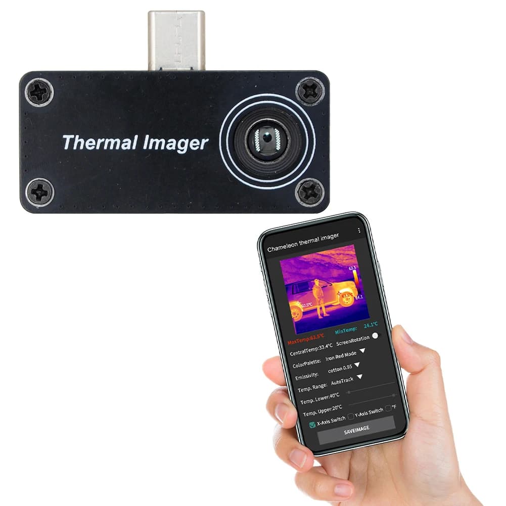 Caméra thermique mobile de type C -20~1000 ° Caméra thermique C 32*32 pixels avec contrôle par appli