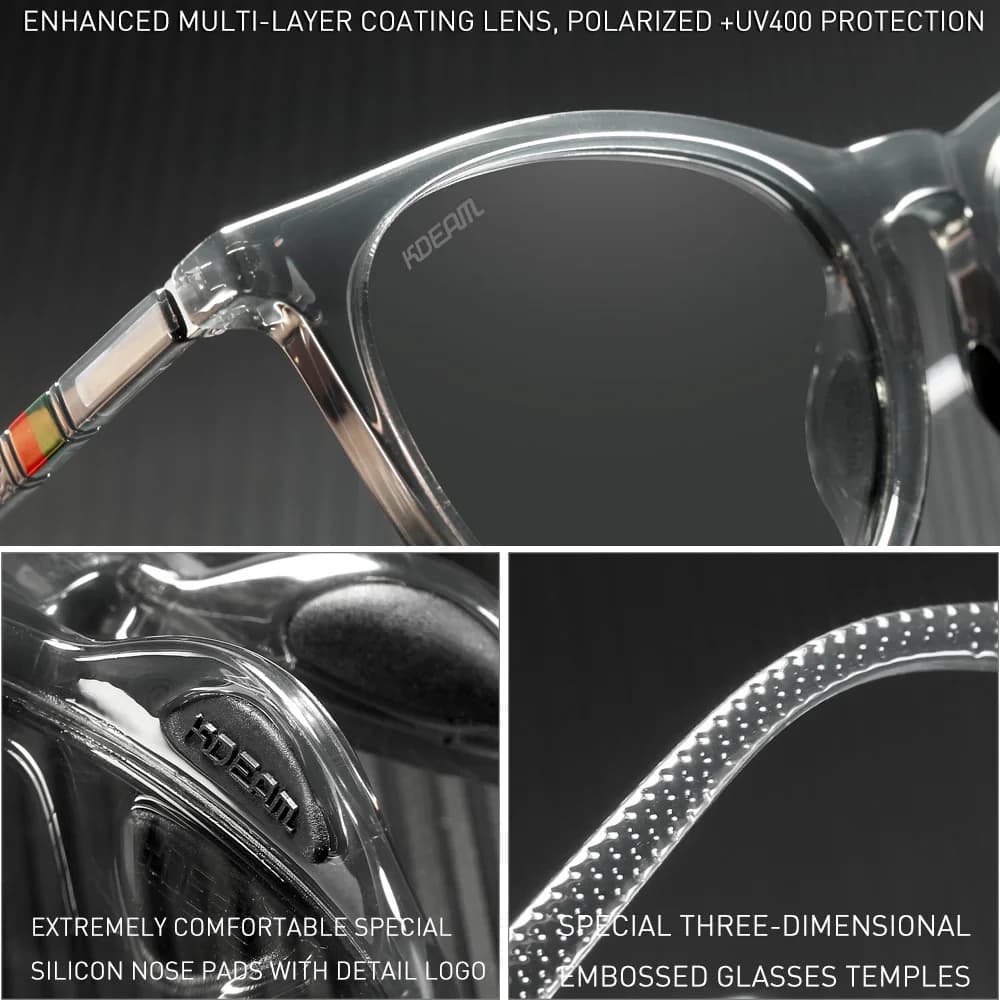 KDEAM Vintage femmes lunettes de soleil lentille polarisée charnière en métal forme ovale femme lune