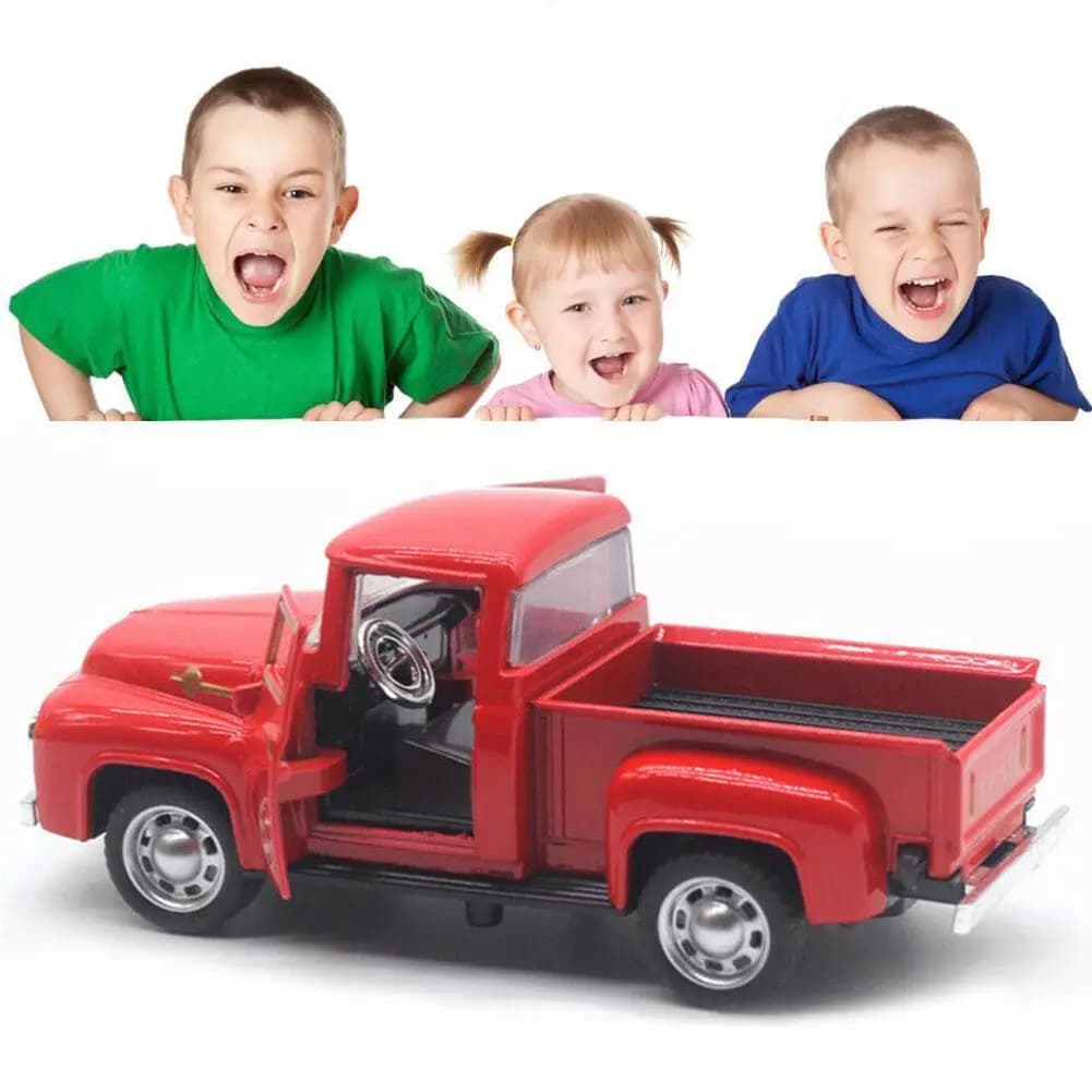Modèle de camion en métal rouge, alliage Vintage, Mini voiture moulée sous pression, décor de Collec