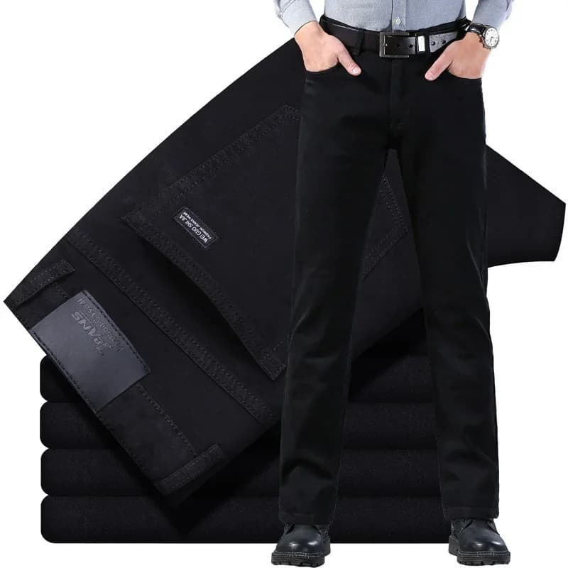 Hommes classique avancé marque de mode Jean Homme Homme doux Stretch noir Biker Masculino Denim pant