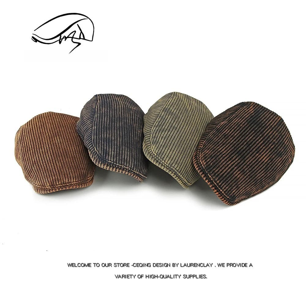 Béret de journal pour hommes et femmes, 1 pièce, casquette en velours côtelé français, classique, vi