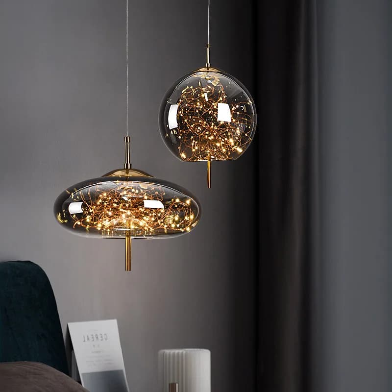 Lustre de chevet rouge en filet nordique pour fille, lumière de luxe, longue ligne, personnalité, Ar