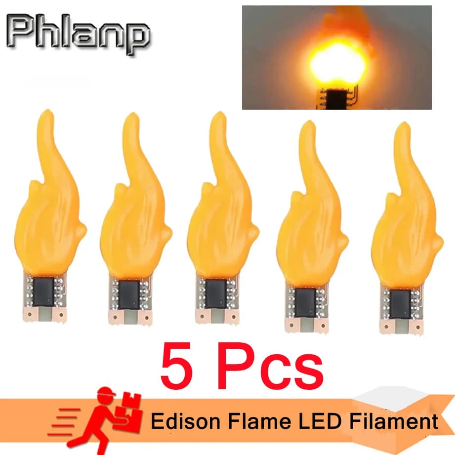 Bougies Flash Cob Led 3V, flamme Edison, Filament LED, Diode 2200K, décoration de fête d'anniversair