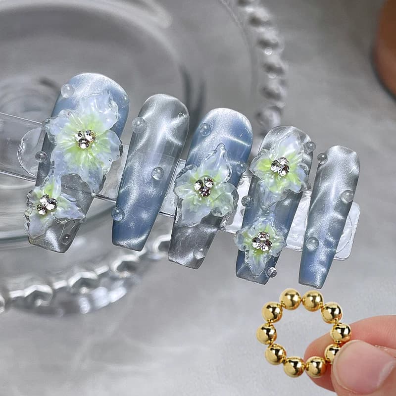 10 pièces/20 pièces ondulation de l'eau oeil de chat perles de Gel magnétique multifonctionnel Nail 