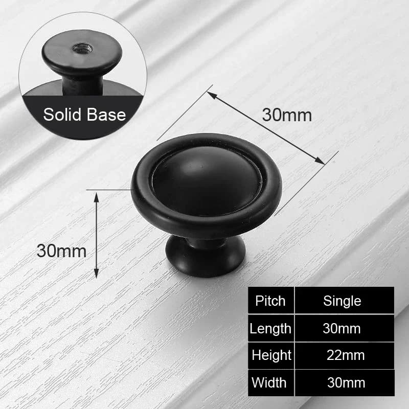 Poignées noires boutons d'armoire de meubles poignée de meubles poignées de cuisine boutons de tiroi