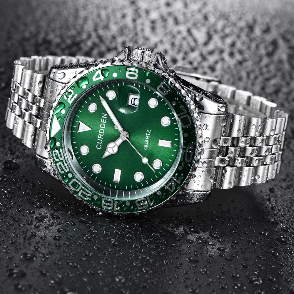 Design Original CURDDEN marque montres pour hommes mode entièrement en acier inoxydable doré Date mo