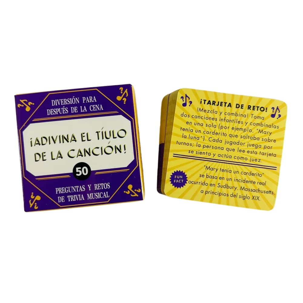 Jeu de société espagnol de devinettes de mots, format mini 5,5x5,5 cm – 50 cartes de vocabulaire « D