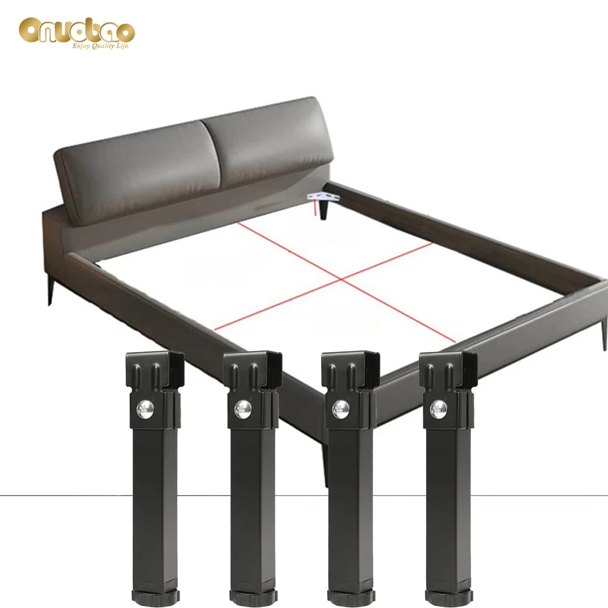 Onuobao-Support de Jambe de Lit Nucleframe, Colonne de Support de Cendres, Pieds de Meubles Réglable