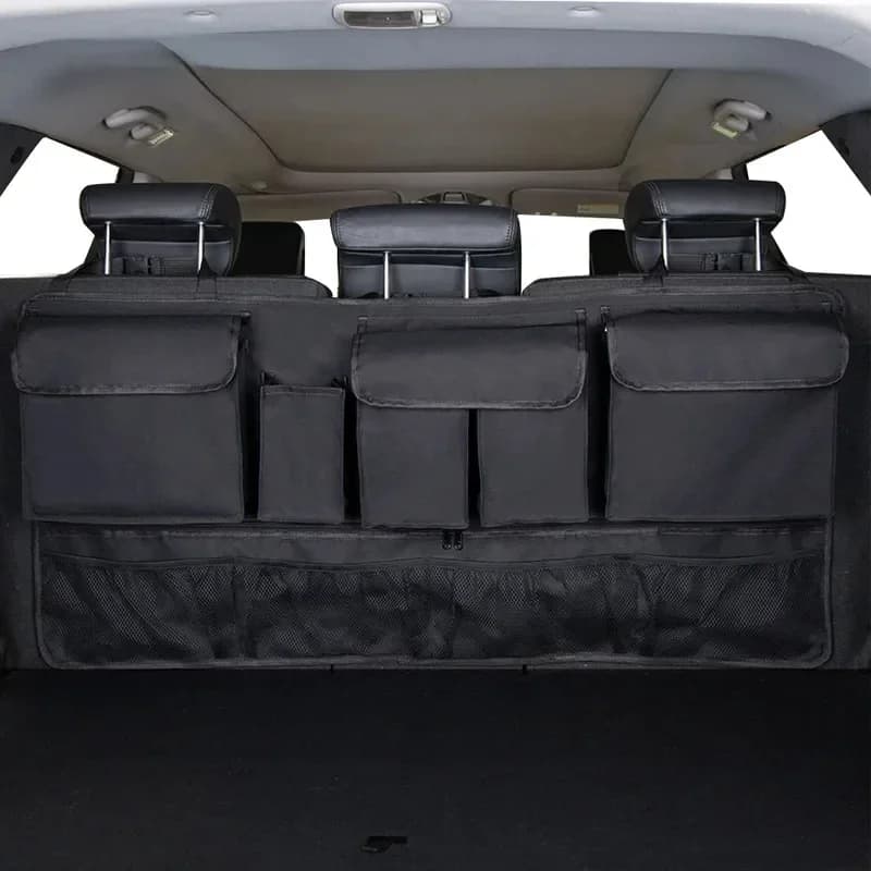 Sac de rangement suspendu pour coffre arrière de voiture, organisateur avec 9 poches Oxford, sac de 