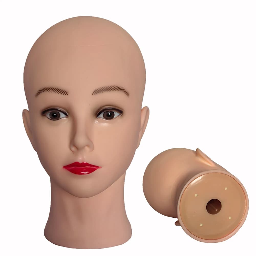 Tête de poupée de maquillage professionnelle, modèle de mannequin chauve pour la fabrication de perr