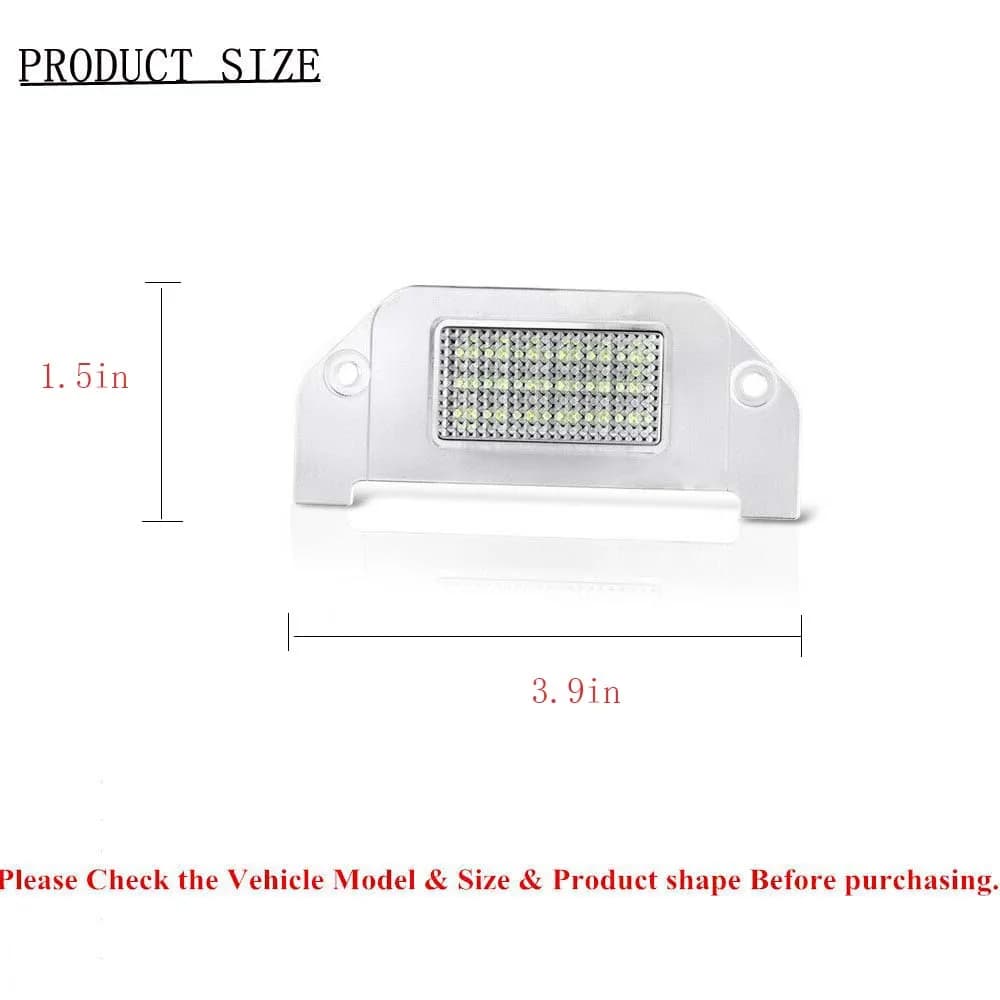 Ensemble d'éclairage de plaque d'immatriculation LED SMD complet, blanc pur, LH + RH pour 05-14, fus