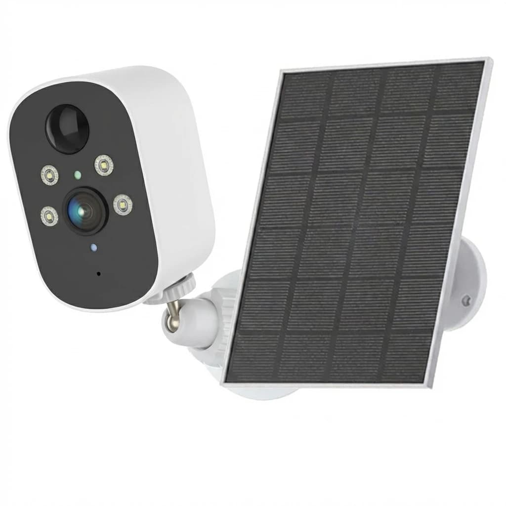 Caméra solaire WiFi extérieure sans fil, alimentée par batterie solaire, caméra de sécurité 2K IP, d