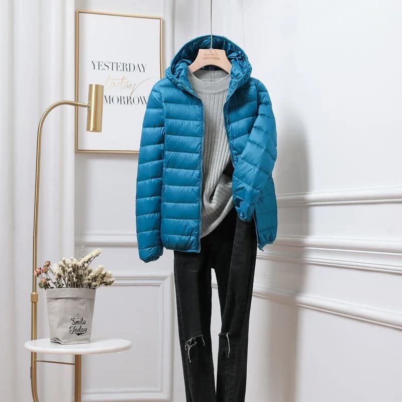 Doudounes à capuche ultralégères pour femmes, 2023 duvet de canard blanc, parkas décontractées, comp