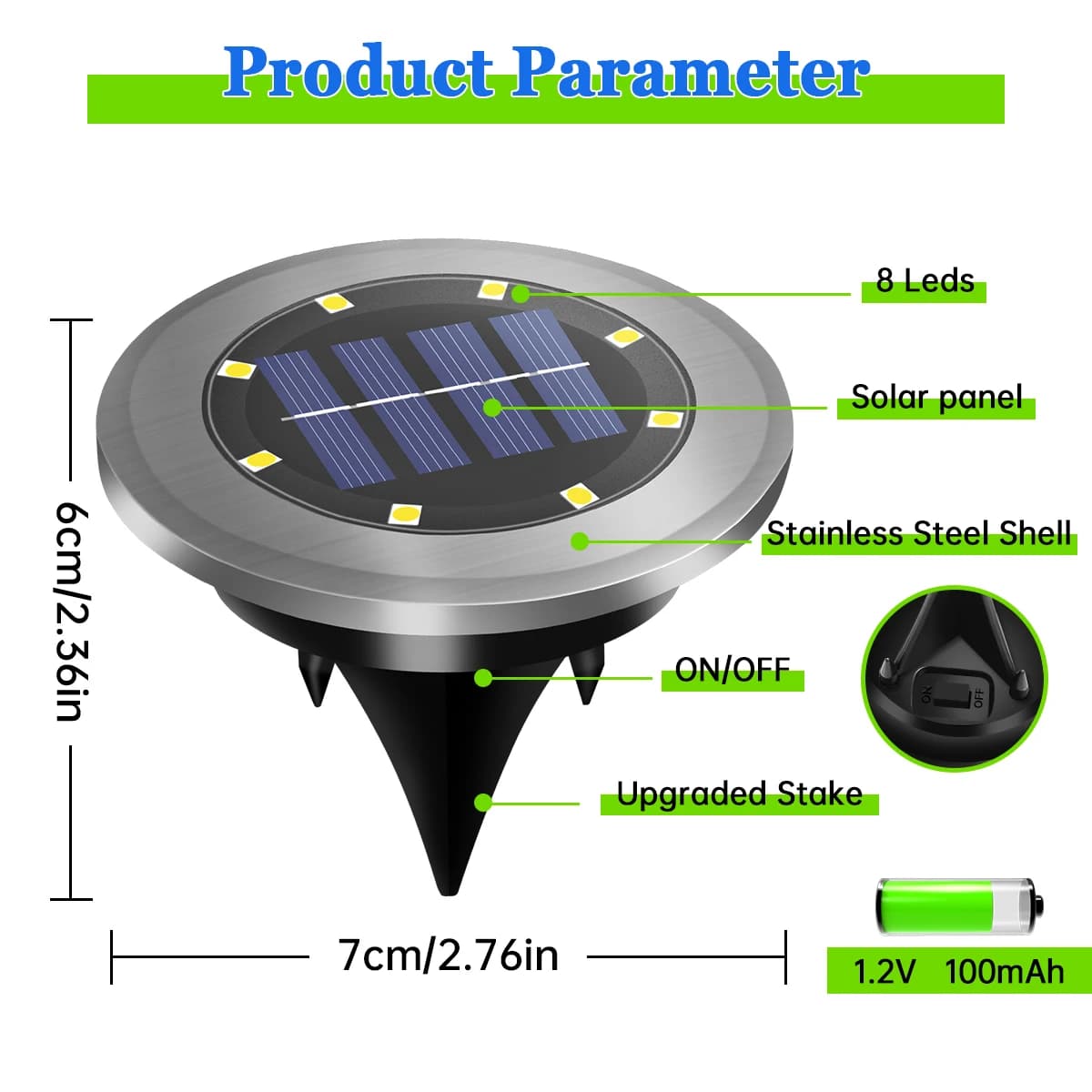 Lampes solaires au sol LED étanches, éclairage d'extérieur lumineux dans le sol, éclairage paysager 
